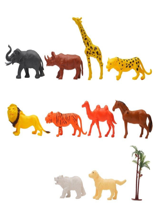 ToyMagic Animal Set 12Pcs - Wild Animal Figures (10 pcs) with Accessories - Educational Playset for Kids, Perfect for Imaginative Play and Learning, Multicolor - Image 1